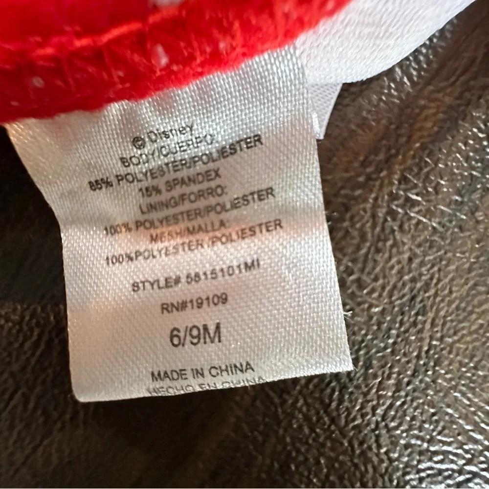 Disney Baby Red And White Minnie Mouse Ruffle Tutu Swimsuit Sz 6/9 Months
